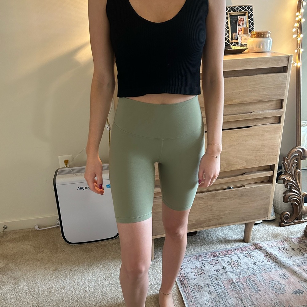Sage Green Lululemon Biker Shorts